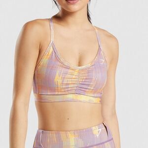 Gymshark Sport Orange Purple Print Sports Bra Women’s Size Small